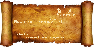Moderer Leonárd névjegykártya